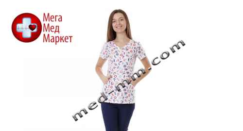 Купить Медицинская куртка женская Бали Морские №1118 цена, характеристики, отзывы